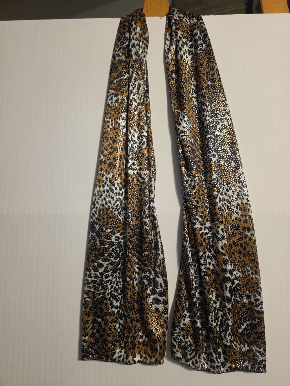 Animal Print Metallic Scarf - Brown & Black